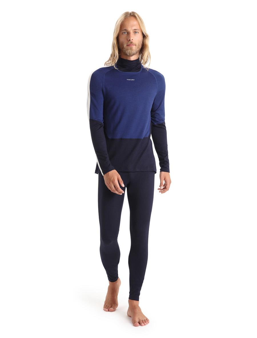 Icebreaker Merino 200 Sonebula Thermal Férfi Leggings Sötétkék Fehér | HU 1128YXFU